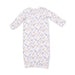 Floral Deer - Kimono Gown And Knot Headband 0-3M