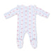 Anna Floral Stripe - 2 Way Ruffle Sleeve Zipper Footie
