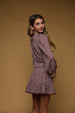 DIGITAL PRINT LANTERN SLEEVE SMOCKED WAIST BLOUSON