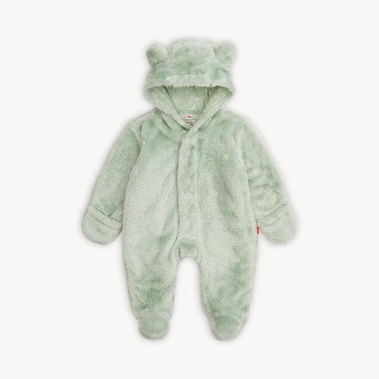 Soft Spruce Minky Bear Footie