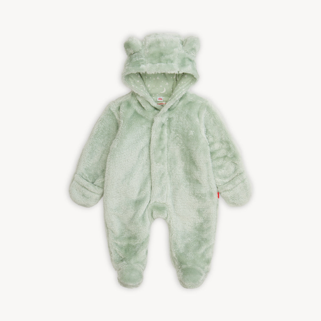 Soft Spruce Minky Bear Footie