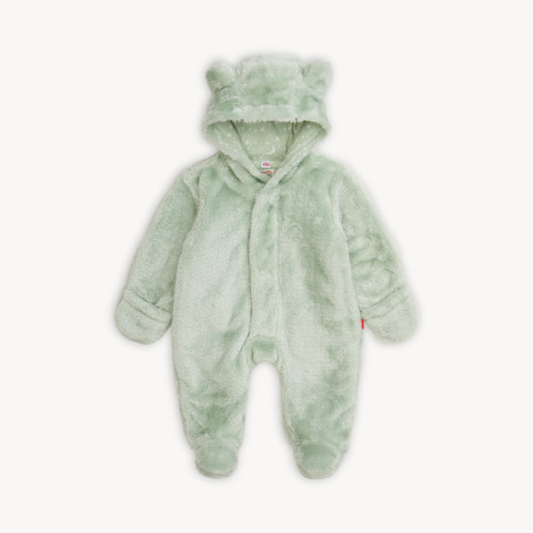 Soft Spruce Minky Bear Footie