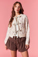leopard Cardi - dusty pink