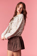 leopard Cardi - dusty pink