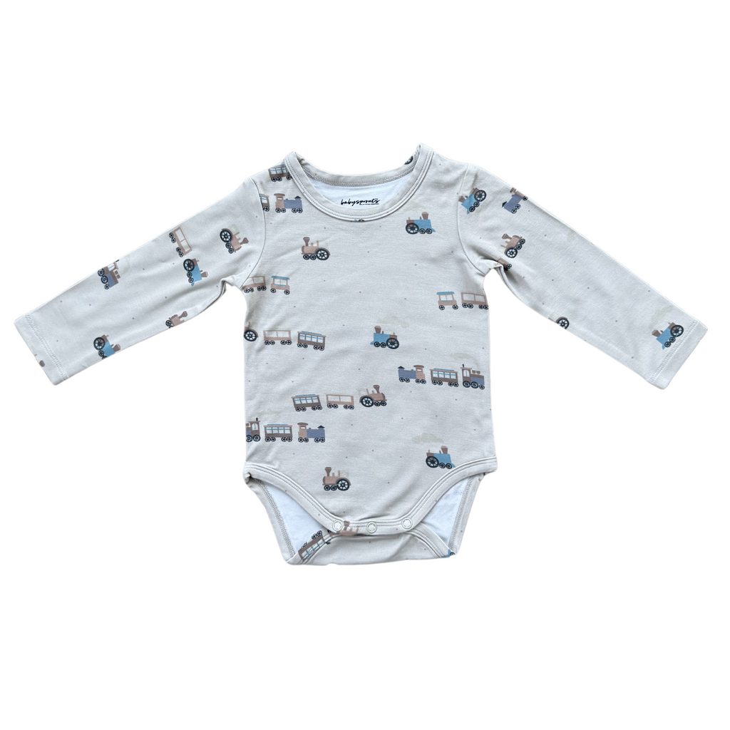 BABY LONG SLEEVE BODYSUIT - TRAINS
