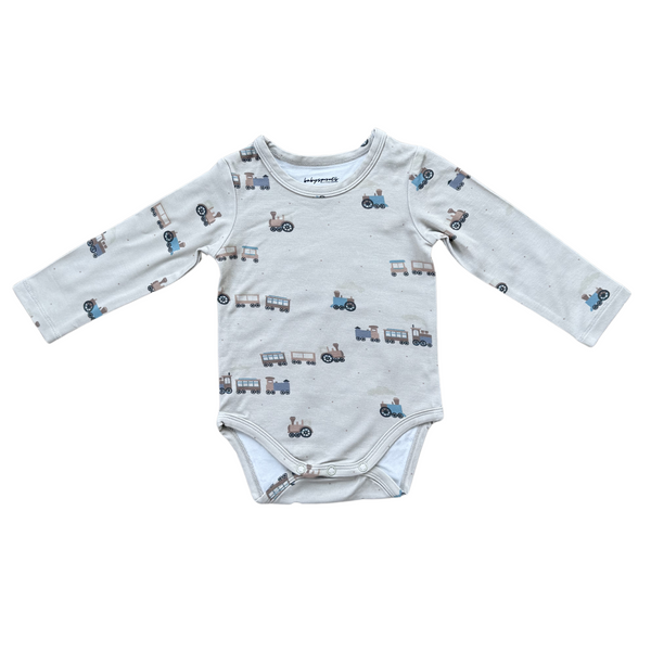 BABY LONG SLEEVE BODYSUIT - TRAINS
