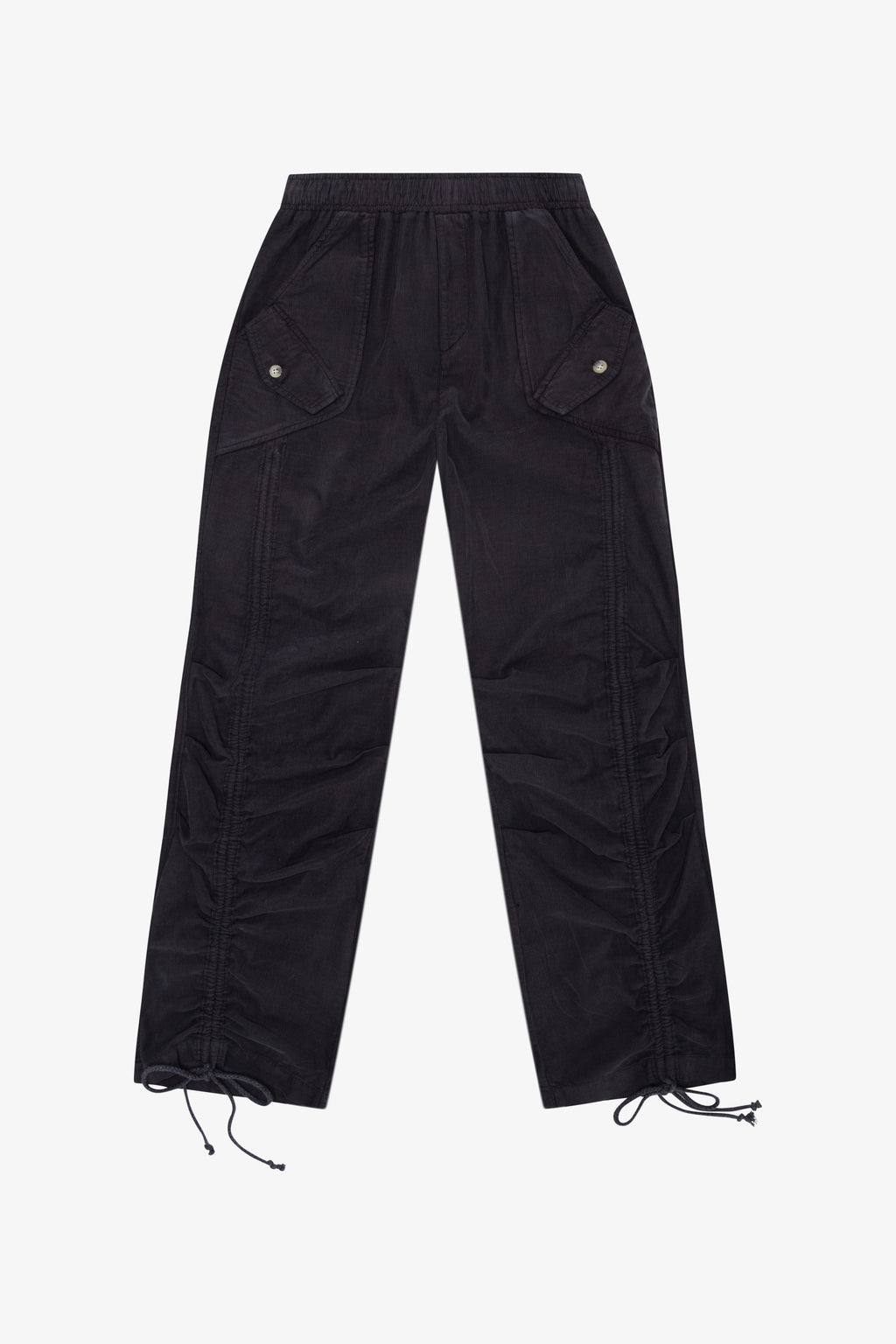 CORDUROY UTILITY RUCHED PANT