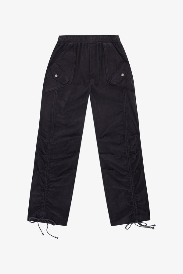 CORDUROY UTILITY RUCHED PANT