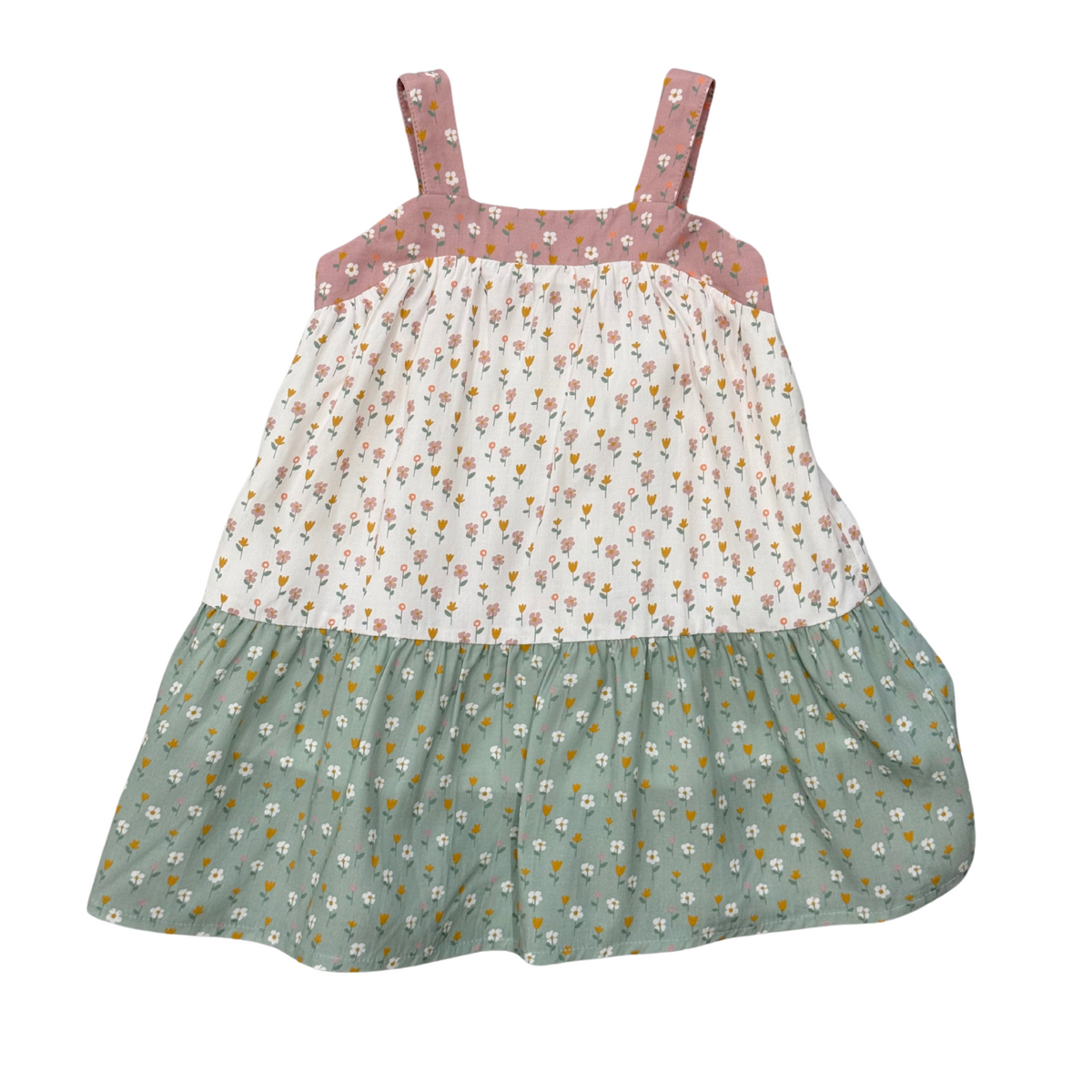 WIDE STRAP DRESS - MULTI DAISY