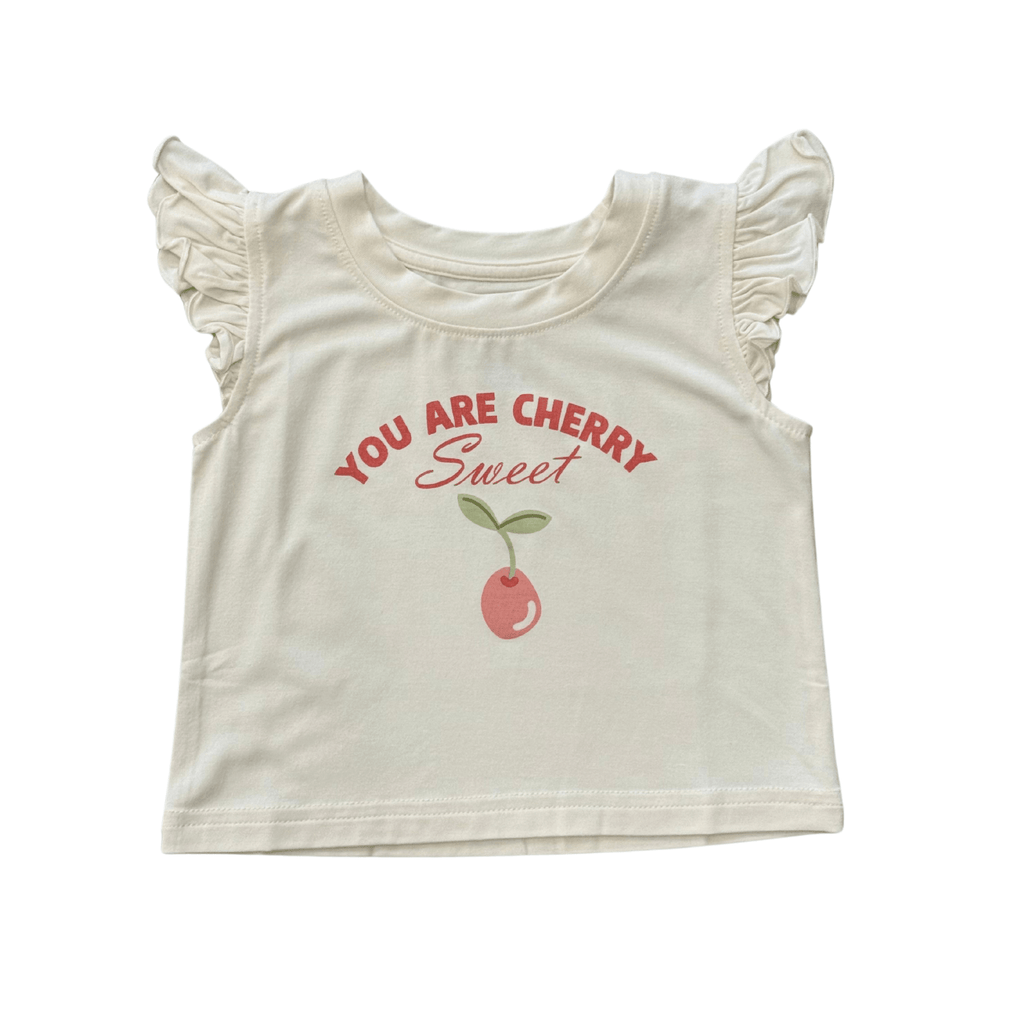 Girl's Sleeveless Top - You are cherry sweet
