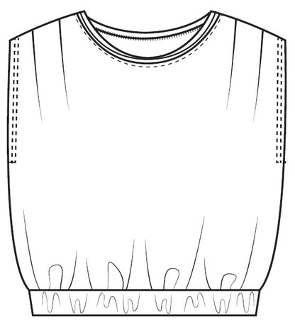 COTTON JERSEY SHOULDER PLEAT TANK - salt water taffy