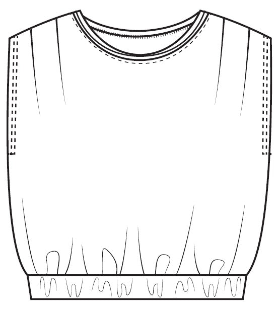 COTTON JERSEY SHOULDER PLEAT TANK - salt water taffy