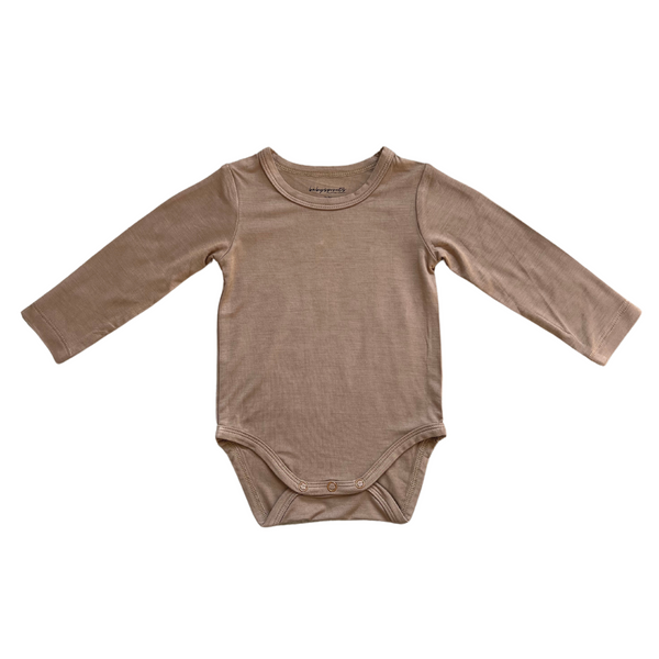 BABY LONG SLEEVE BODYSUIT - COCOA