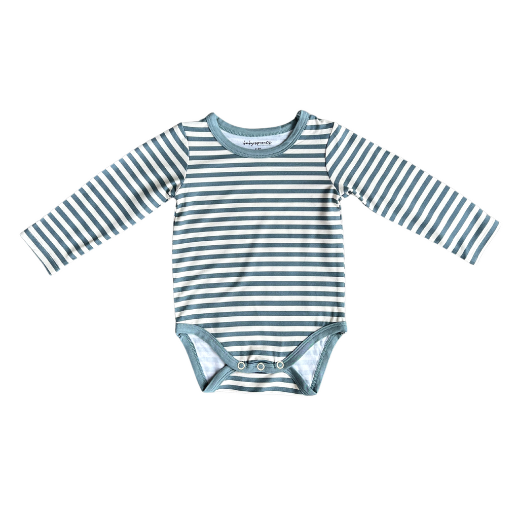 BABY LONG SLEEVE BODYSUIT - STORM STRIPE