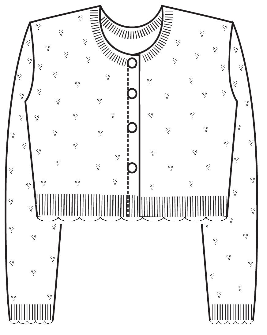 SWEATER SCALLOPED CARDIGAN - creamsicle