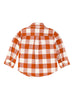 Long Sleeve Button Down Shirt - rust plaid