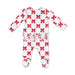 Festive Bows  2 Way Ruffle Back Zipper Footie