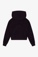 COTTON FLEECE CROPPED KANGAROO POCKET HOODIE