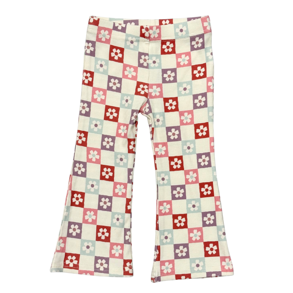 Babysprouts Flare Pants - WAVY DAISY CHECKERED
