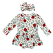 BABY GIRL LONG SLEEVE BODYSUIT DRESS SET - POINSETTIA