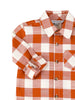 Long Sleeve Button Down Shirt - rust plaid