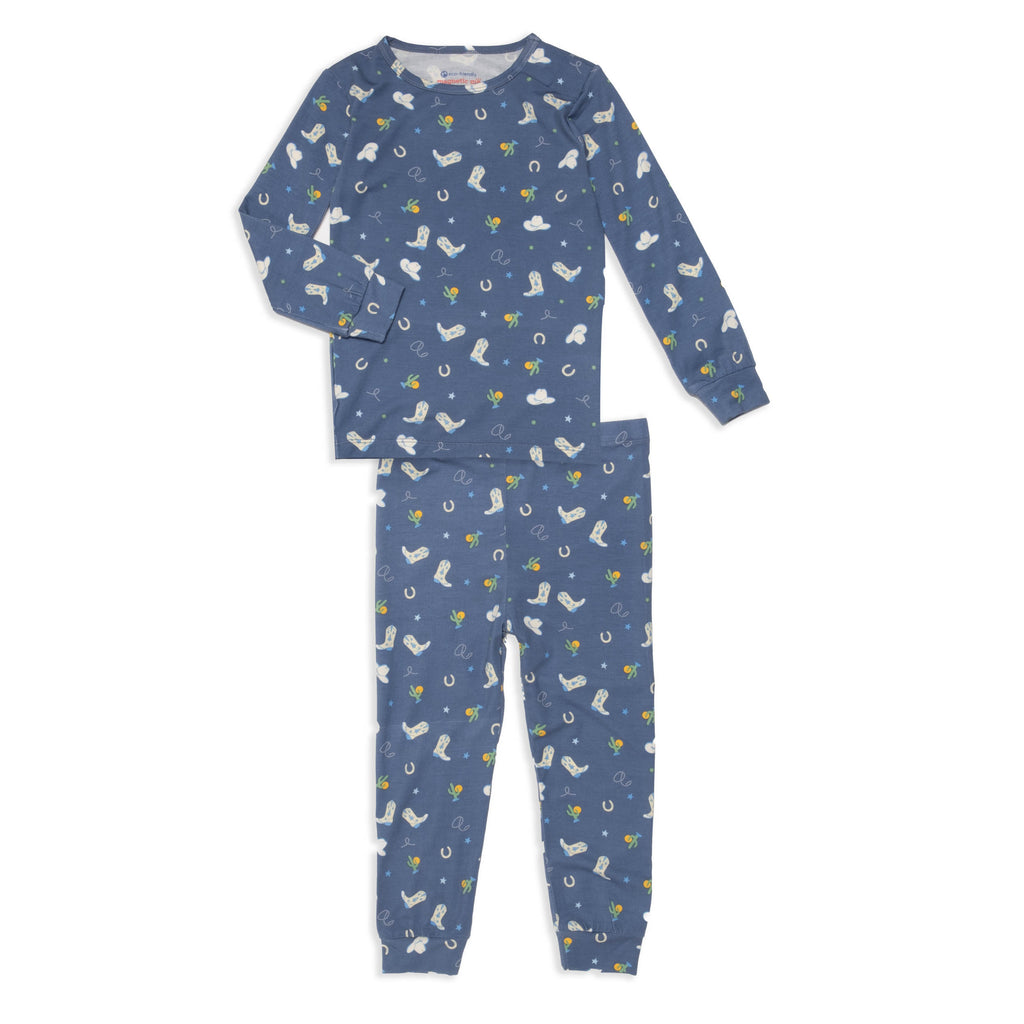 rodeo drive blue modal magnetic no drama pajama kids long sleeve set