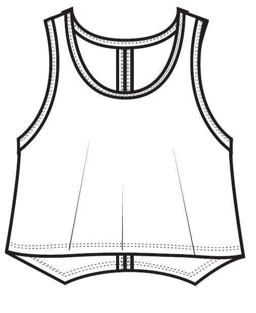 TERRY CLOTH RACERBACK FLUTTER TANK - Dragon Fruit