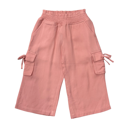GIRLS WIDE LEG CARGO PANT - Mellow Rose