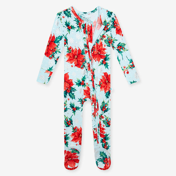 Winter Lily - Footie Ruffled Zippered One Piece