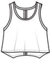 COTTON JERSEY FLARED RACER TANK - SEAWEED