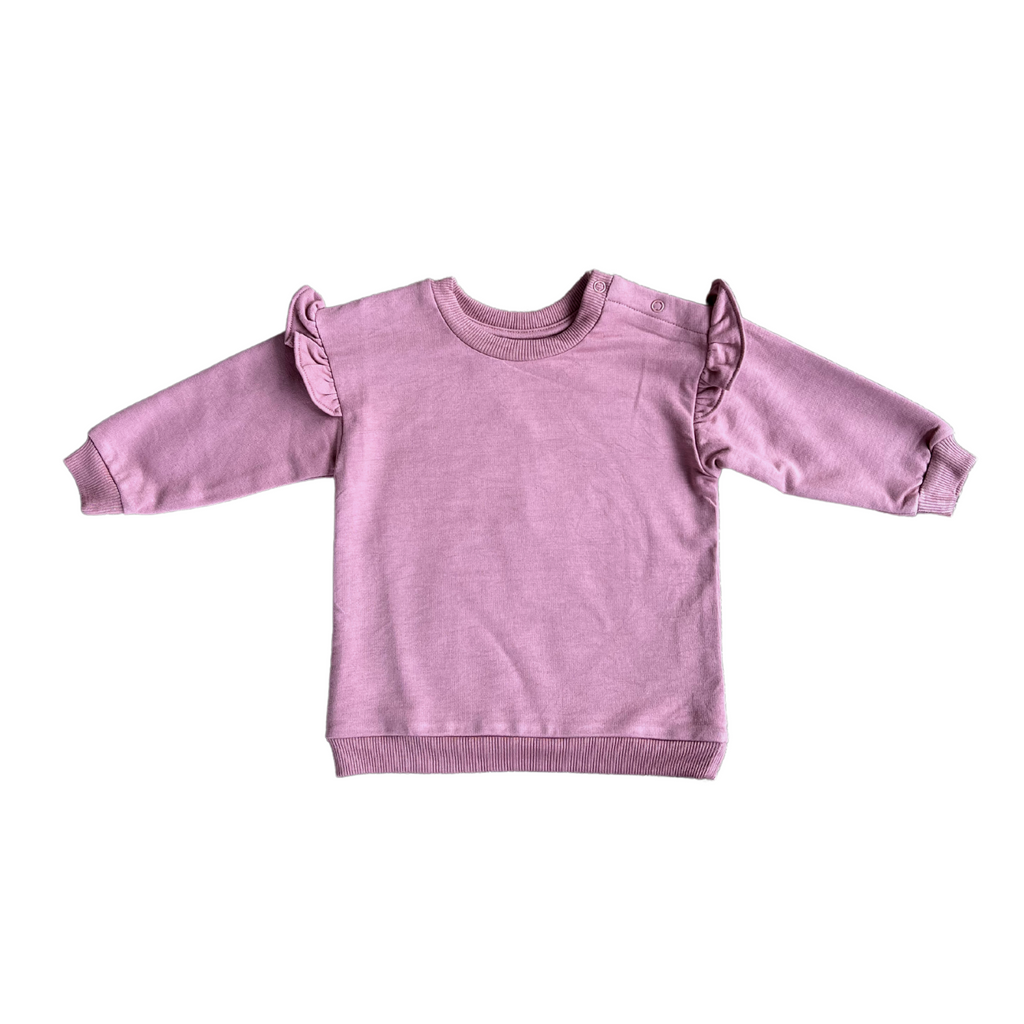 RUFFLE SWEATSHIRT - MAUVE