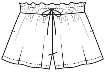 FRENCH TERRY PAPERBAG SHORTS - Bali Blue