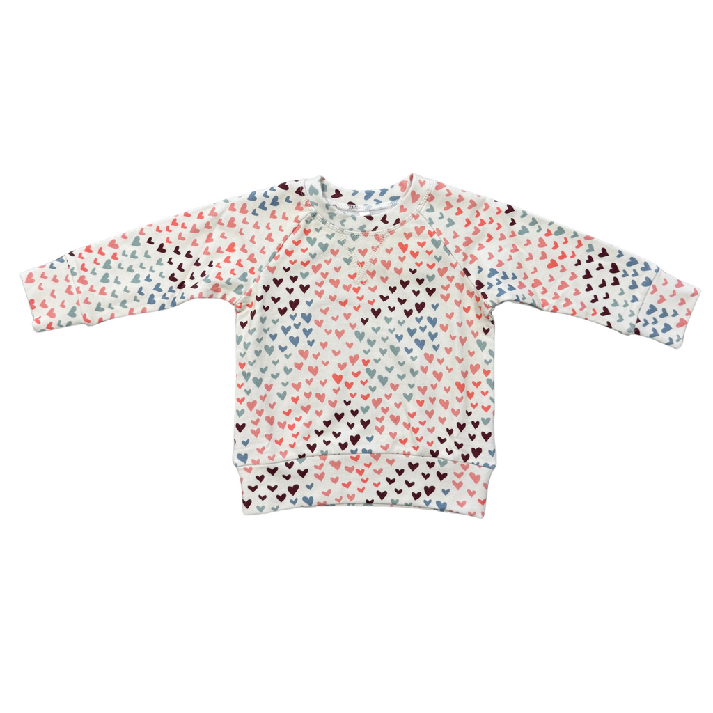 Girl's Raglan Sweatshirt - Rainbow Hearts