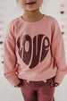 DROP-SHOULDER PULLOVER - LOVE IN ROSE BROWN