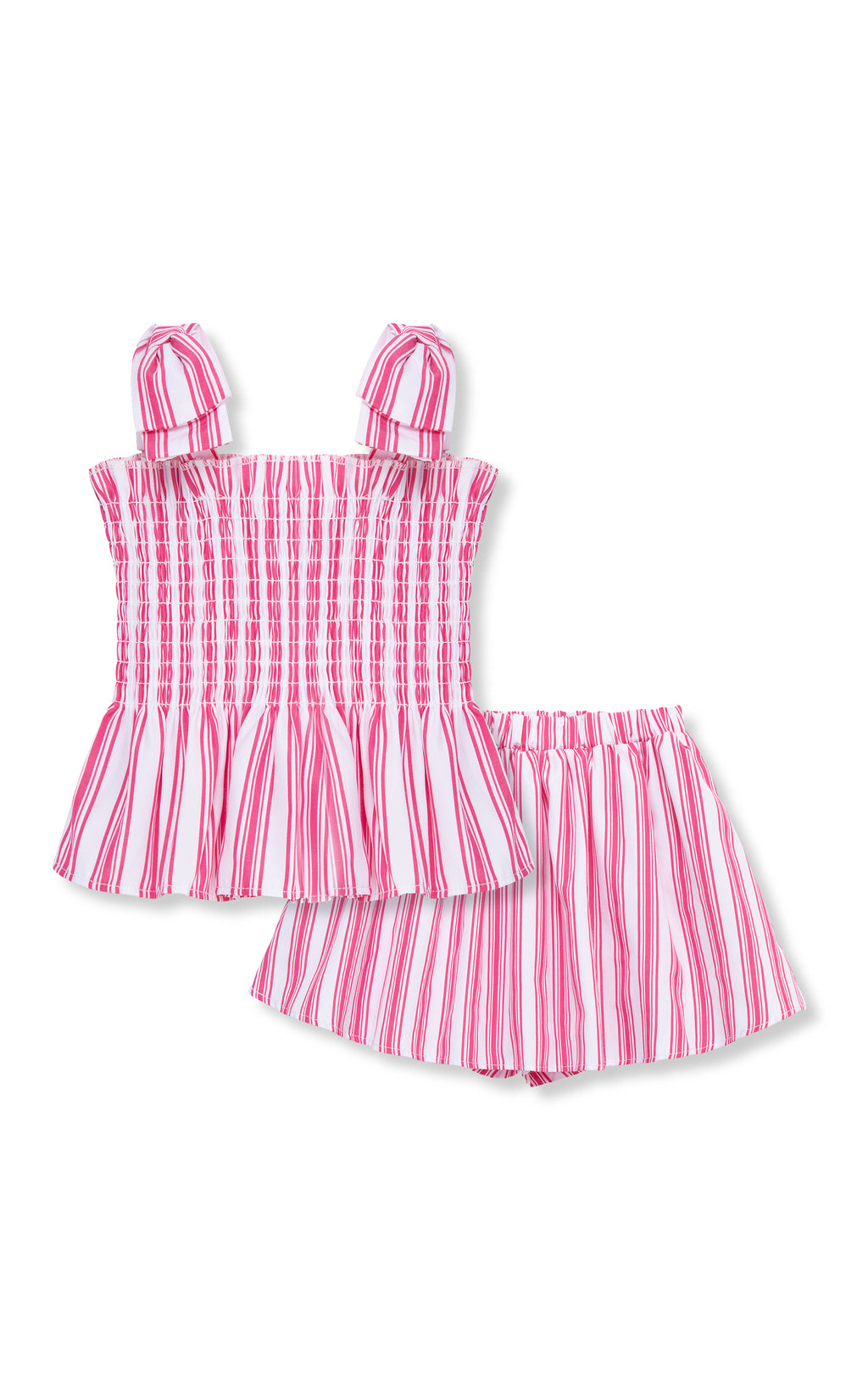 Smocked Top Short Set - dark pink