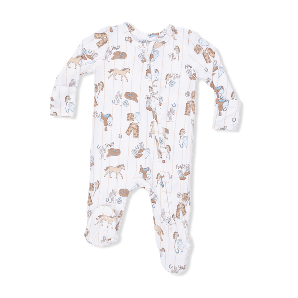 Cowboy Nursery  2 Way Zipper Footie