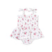 Pink Rosettes Smocked Bubble with Skirt