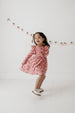 Long Sleeve Ruffle Dress - Cherry Hearts