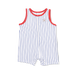 Baseball Stripe  Sleeveless Shortie Romper