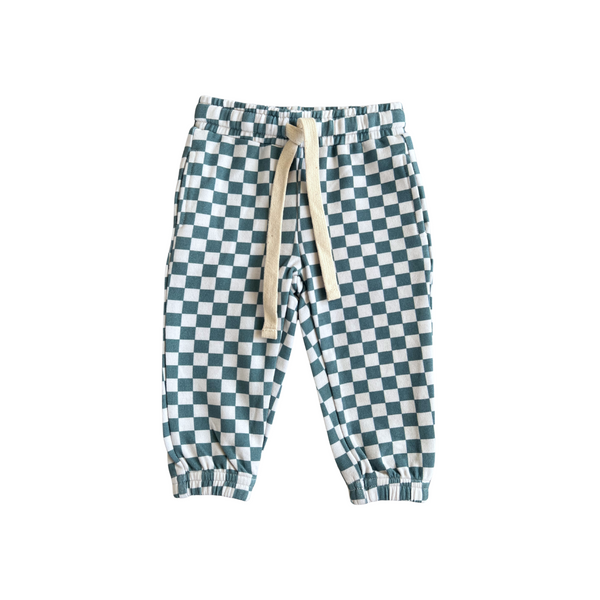 BOY'S JOGGERS - CHECKERED IN STORM