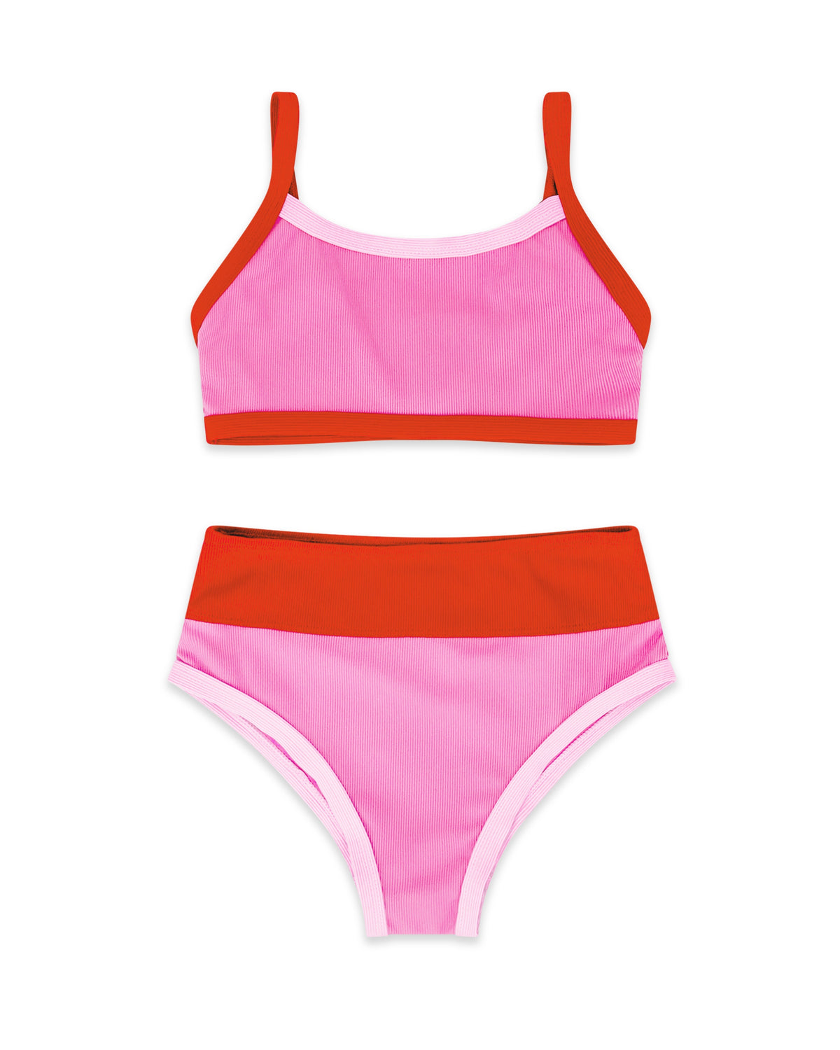 Retro Ringer Bikini - Pink Sunset
