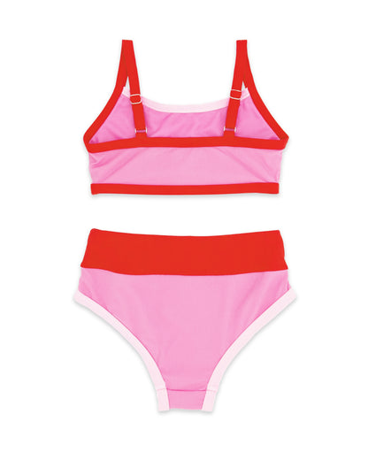 Retro Ringer Bikini - Pink Sunset