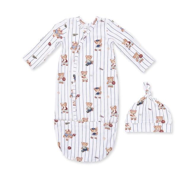 Mixed Sports Bears - Bundle Gown And Knotted Hat 0-3M