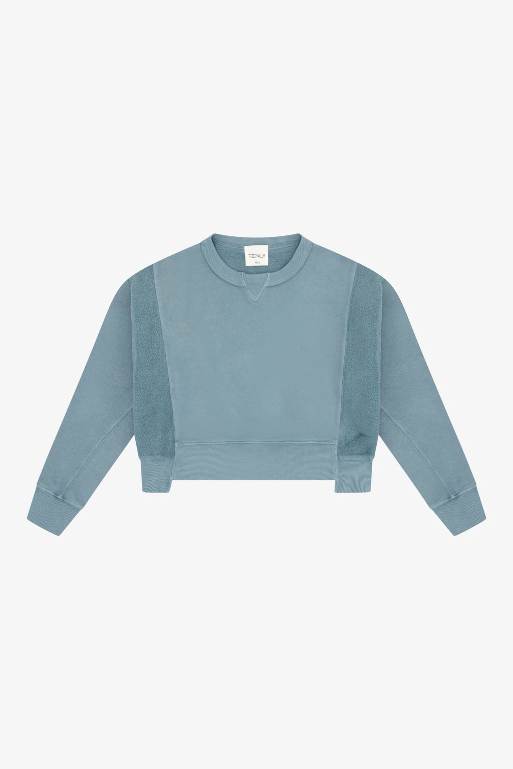 COTTON FLEECE REVERSE INSERT SWEATER - Blue Moon