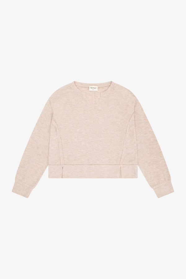 HACCI JERSEY SPLIT TUNIC - Latte