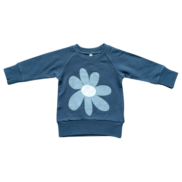 GIRL'S RAGLAN SWEATSHIRT - SLATE DAISY