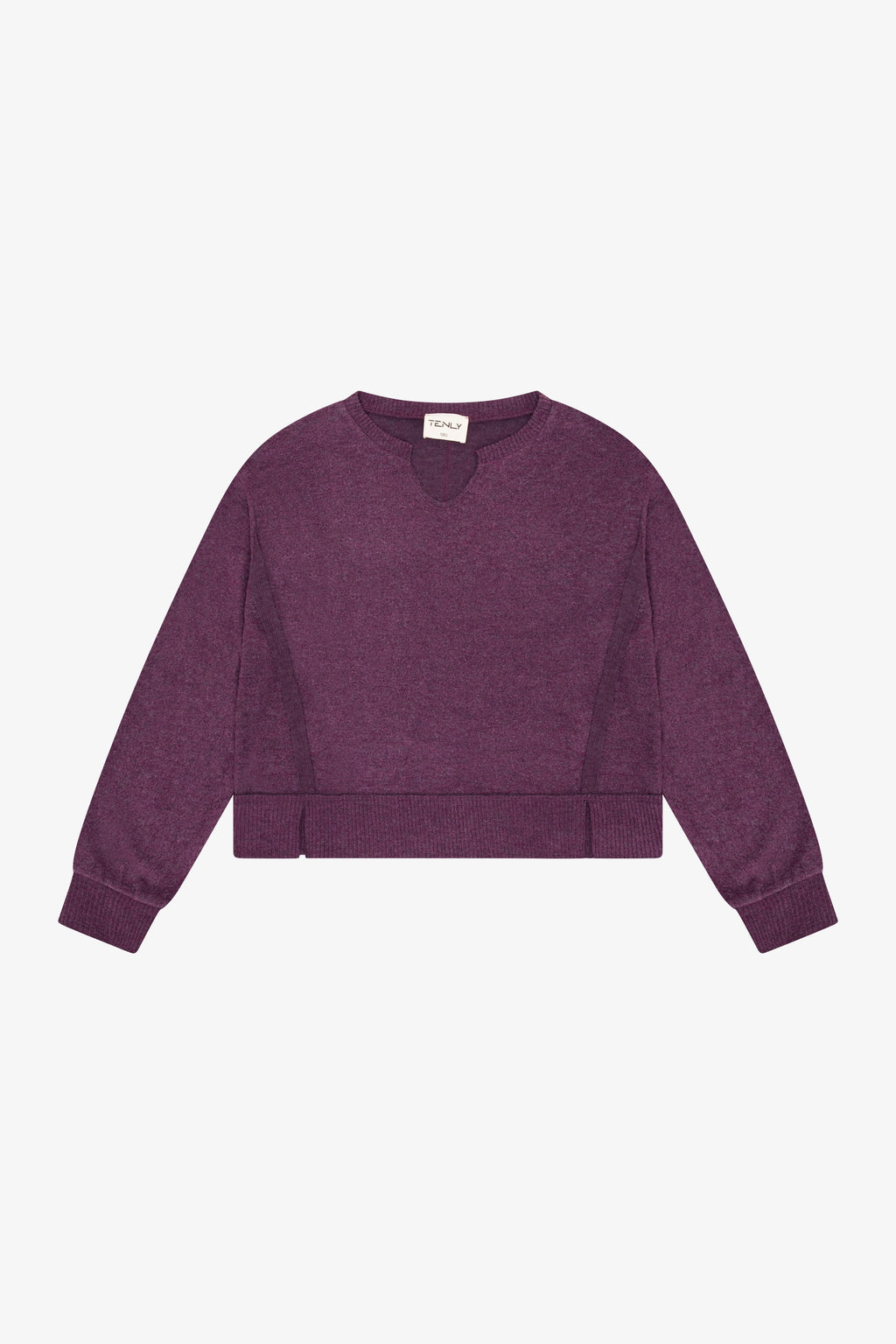 HACCI JERSEY CROPPED SPLIT NECK TUNIC