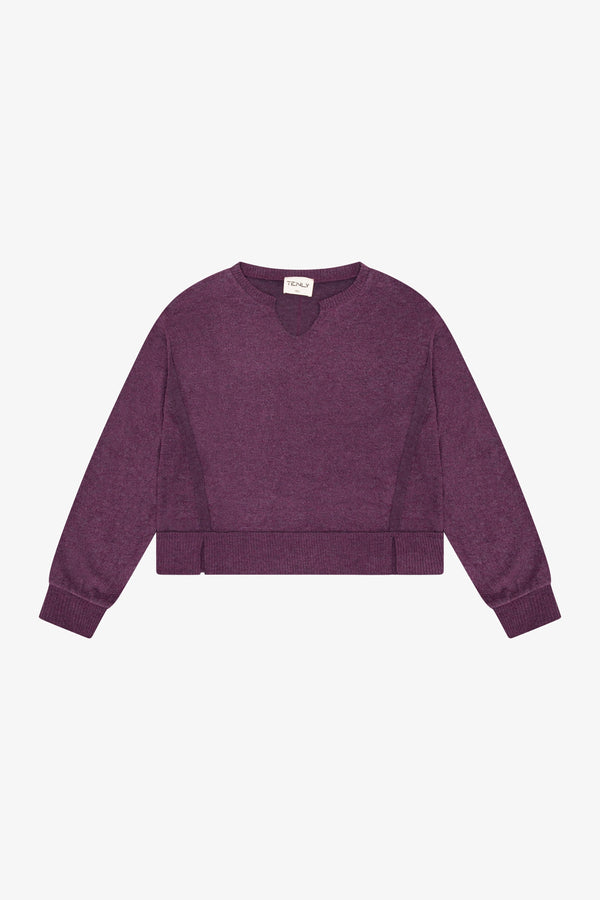 HACCI JERSEY CROPPED SPLIT NECK TUNIC