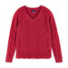 Kids (7-16) Cable Knit V-Neck Sweater | Red