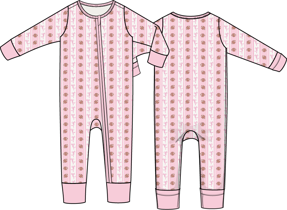 Football Bow Stripe - Convertible Romper